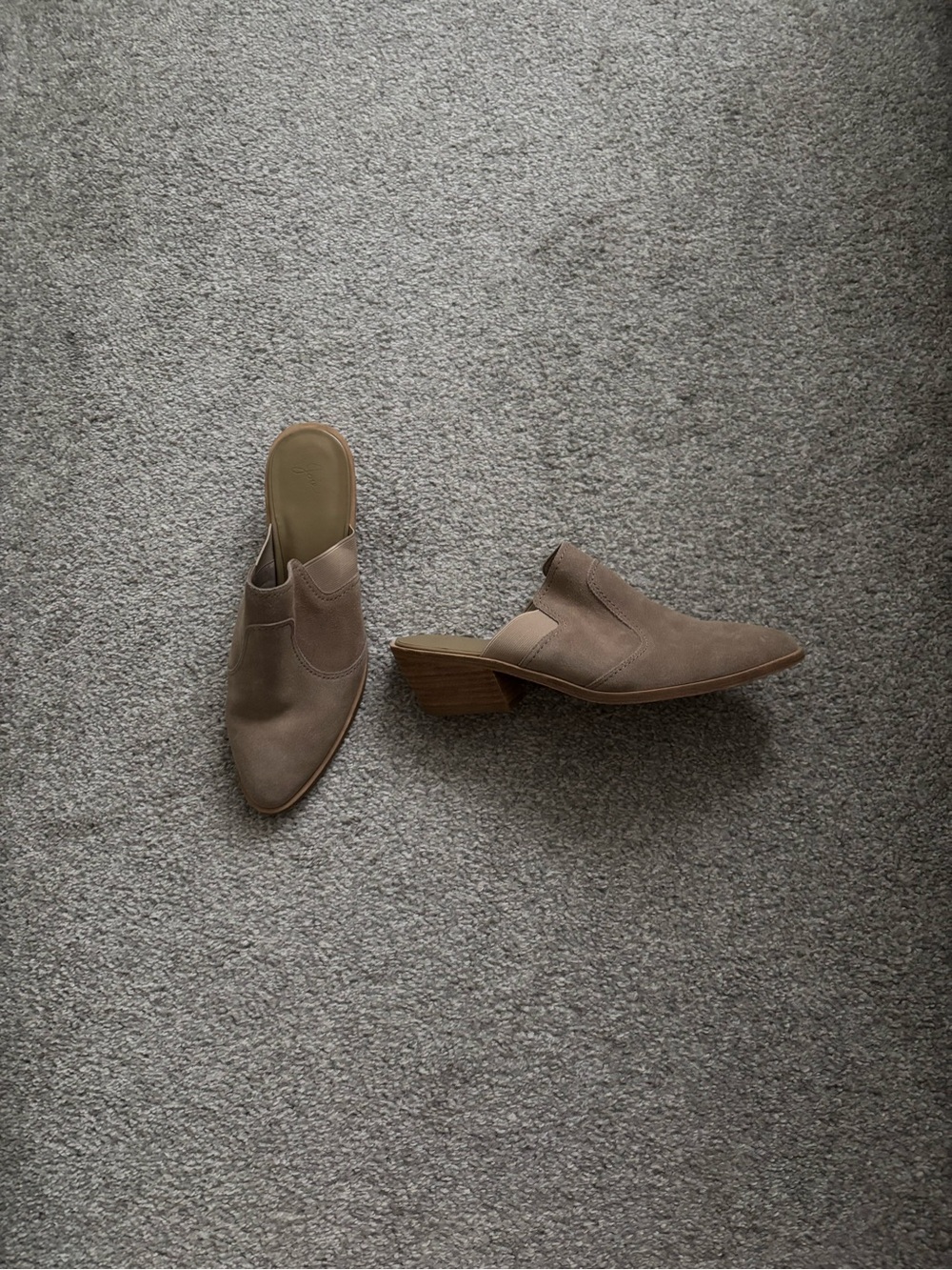 Joie Taupe Suede Slip-On Mules